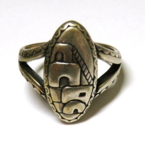 Carolyn Pollack Relios Pueblo House Scenic Ring - Picture 1 of 6